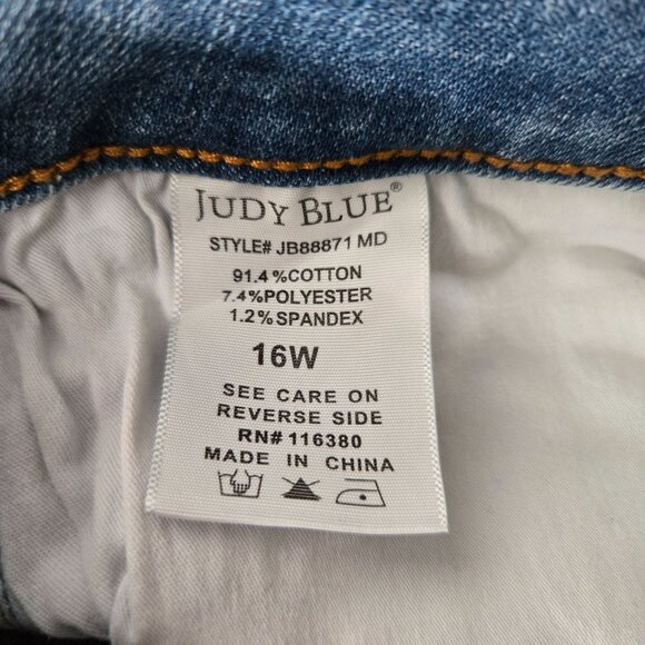 Judy Blue Skinny Jean Size 16W High Waisted Medium Blue Wash Tummy Control Denim - Picture 9 of 13
